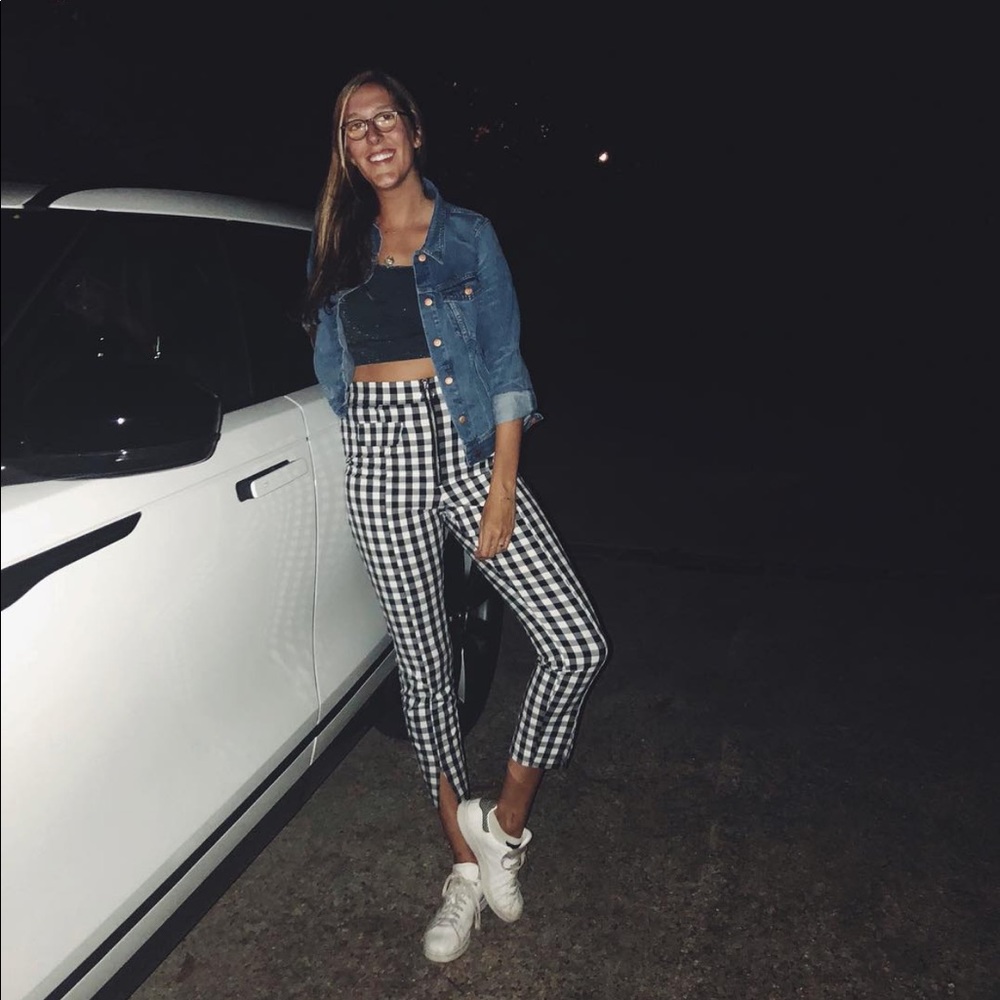 Cute black and white checked pants from Urban Outfitters